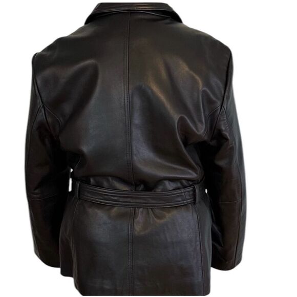 ✨Worthington Genuine Lambskin Leather Black Sz Large Jacket✨ - Picture 5 of 11